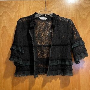To The Max Black Lace Cropped Jacket M